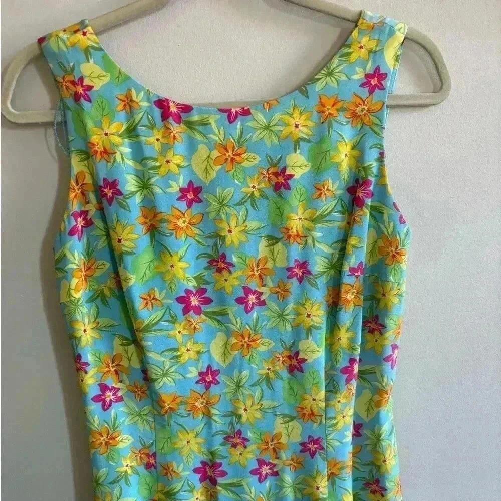Maggy London 100% Silk Floral Maxi Dress - Picture 6 of 9